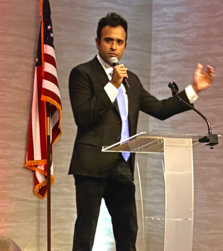 Ramaswamy speaks at the Trumbull County Republican Party’s Lincoln Day dinner